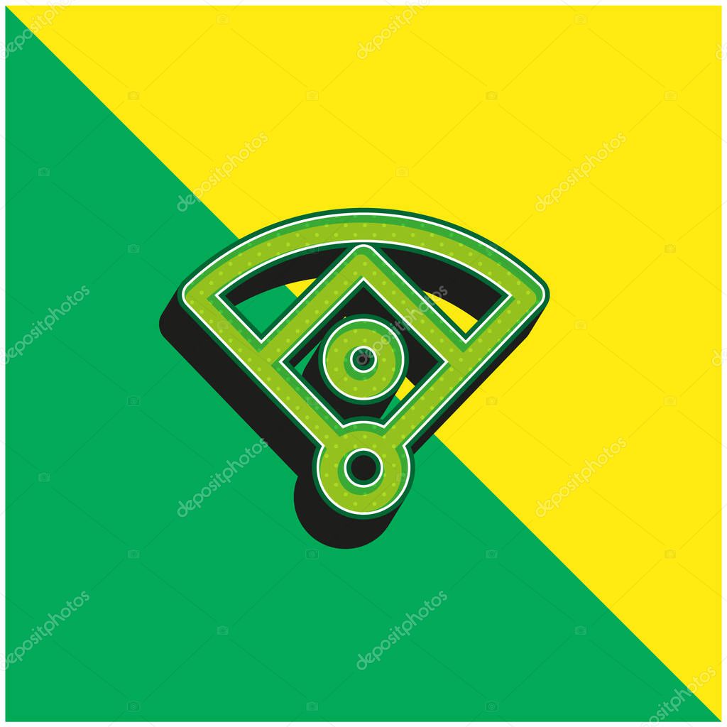 Baseball Diamond Green and yellow modern 3d vector icon logo