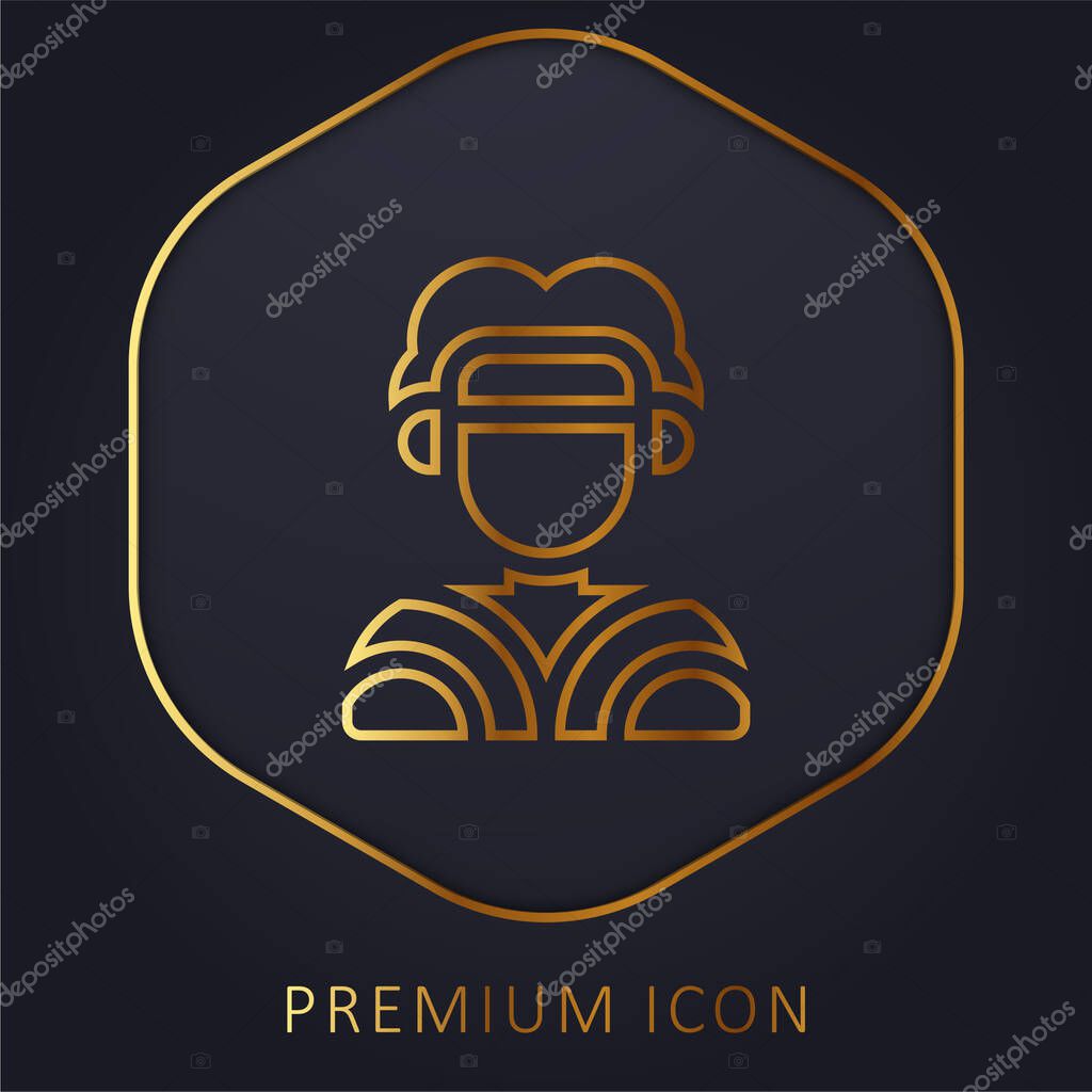 Aboriginal golden line premium logo or icon