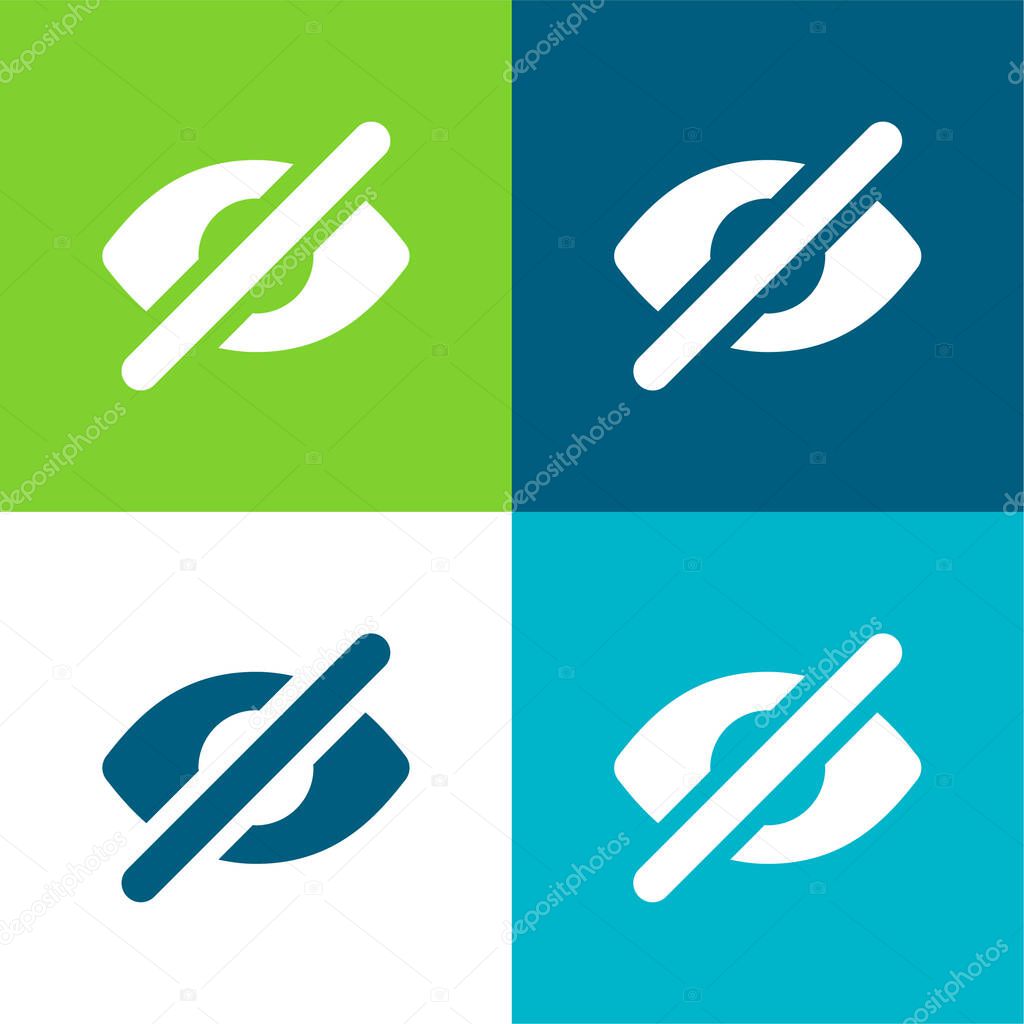 Blind Flat four color minimal icon set
