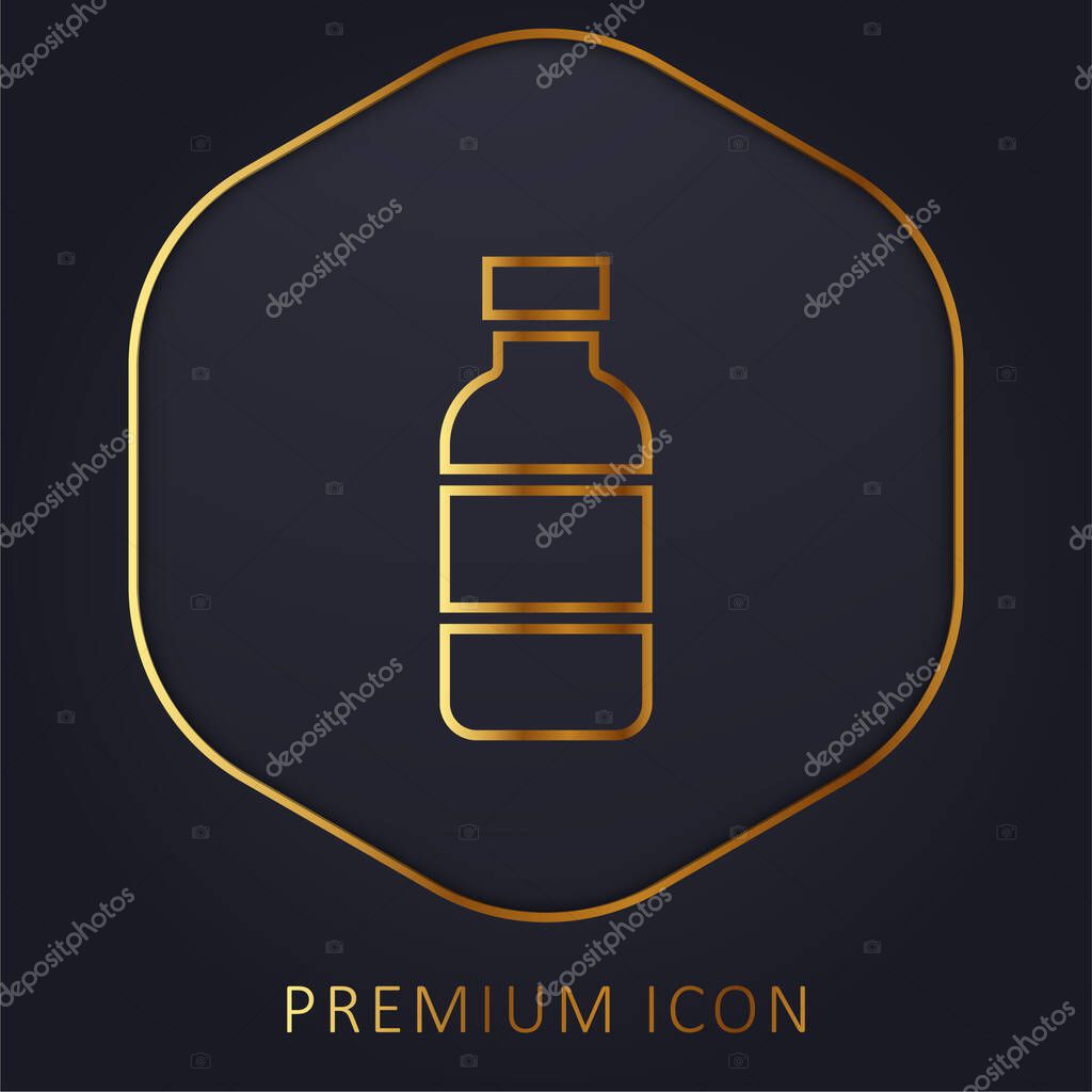 Bottle golden line premium logo or icon