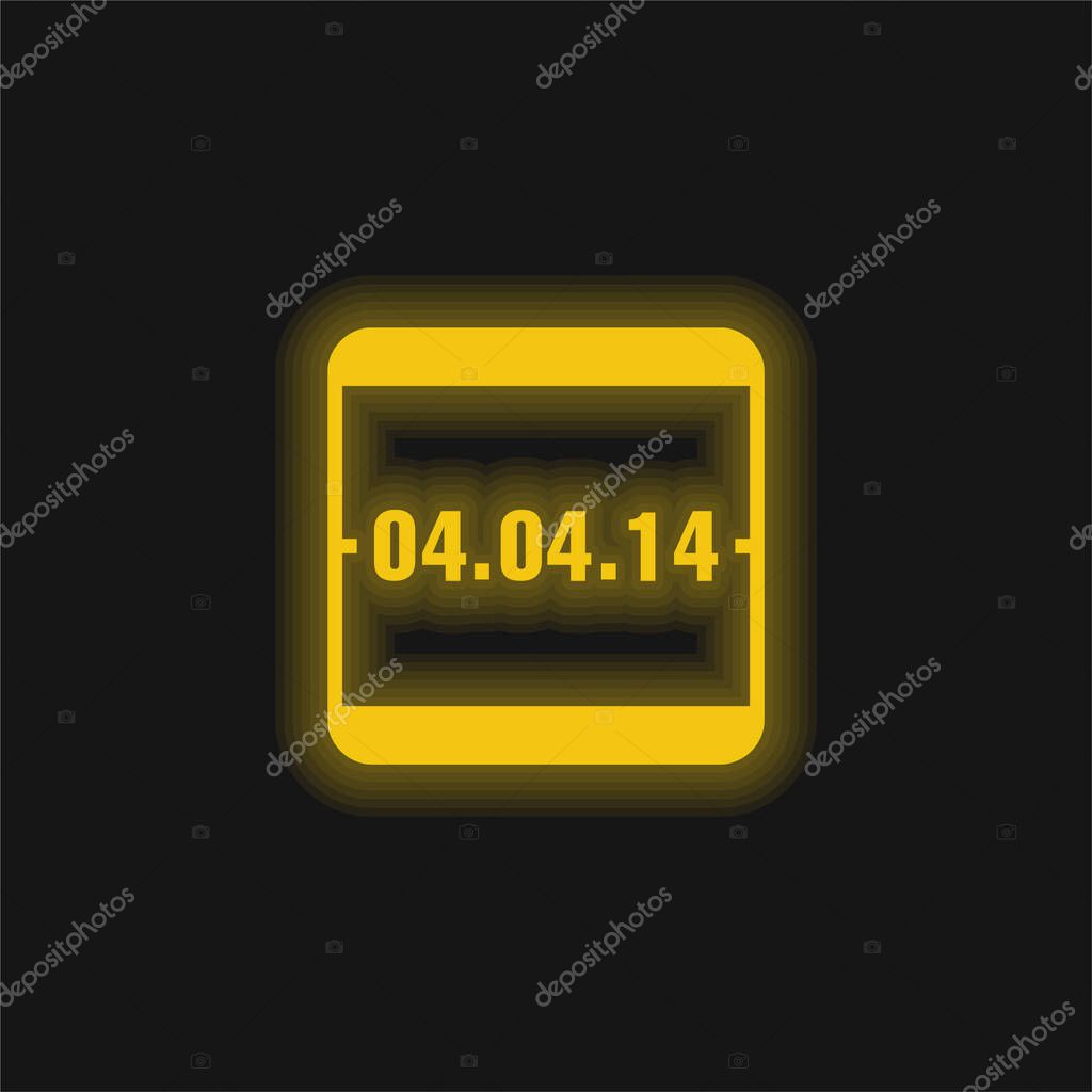 April 4 Of 2014 Event Calendar Page yellow glowing neon icon