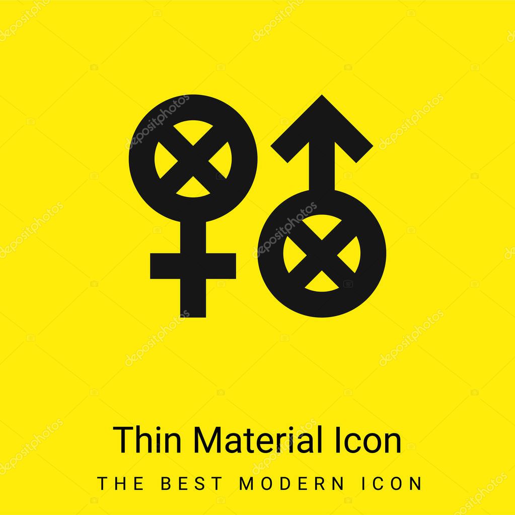 Biphobia minimal bright yellow material icon
