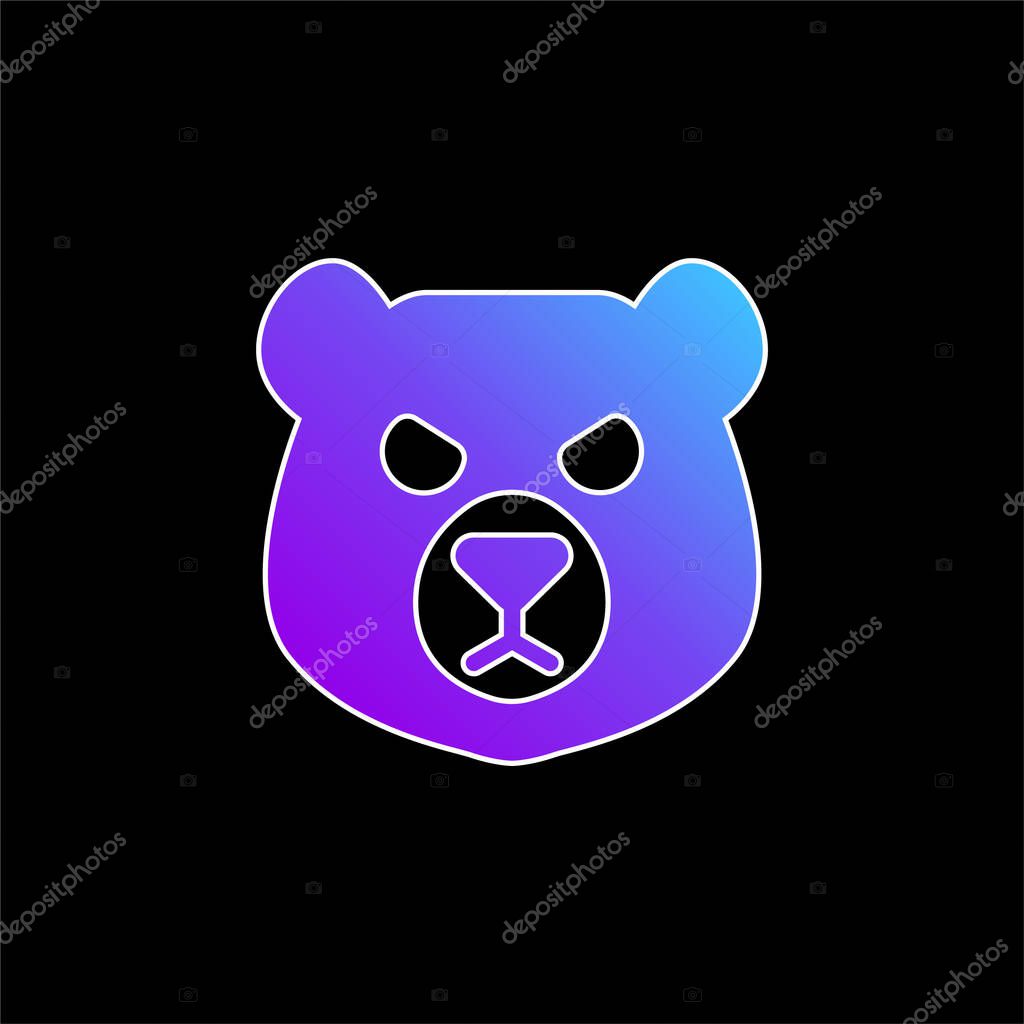 Bear Head blue gradient vector icon