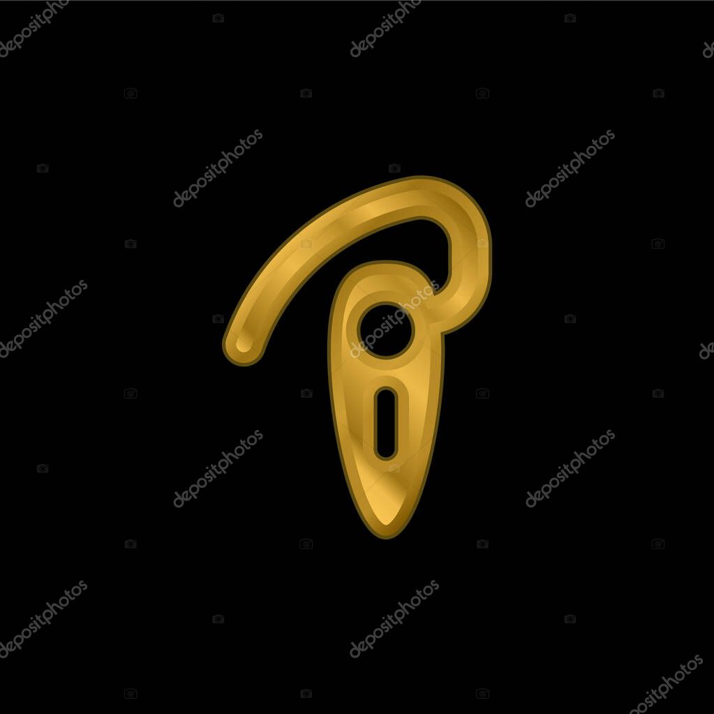 Bluetooh Connection gold plated metalic icon or logo vector