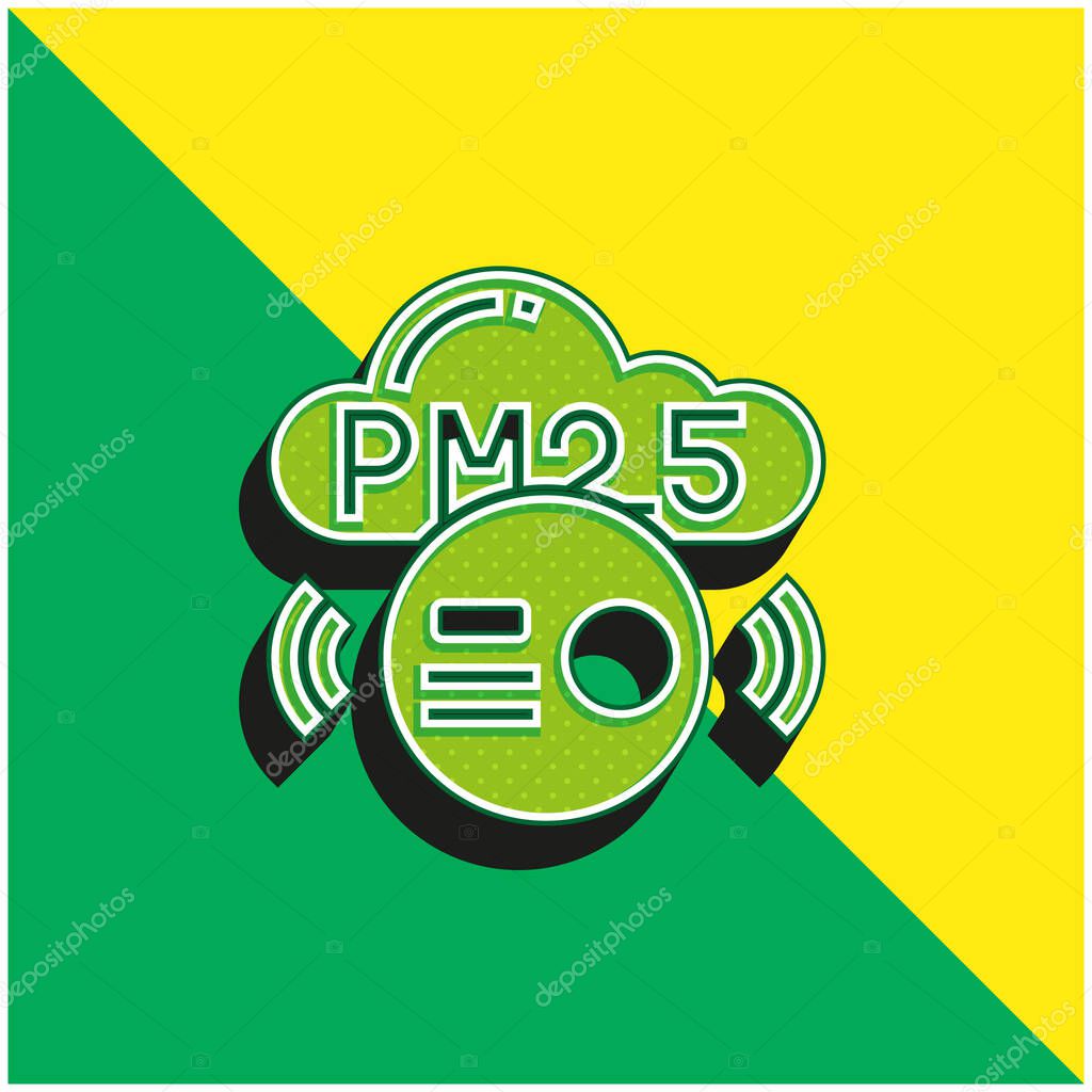 Air Pollution Green and yellow modern 3d vector icon logo