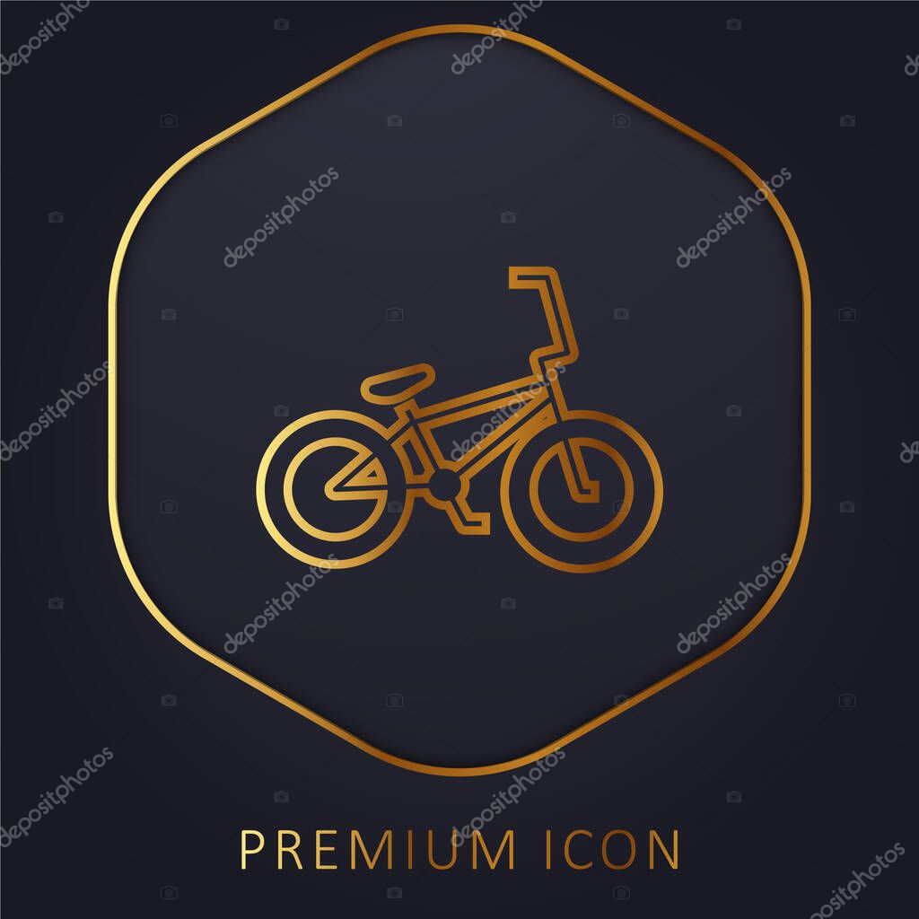 Bicycle golden line premium logo or icon