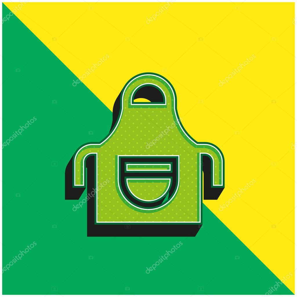 Apron Green and yellow modern 3d vector icon logo