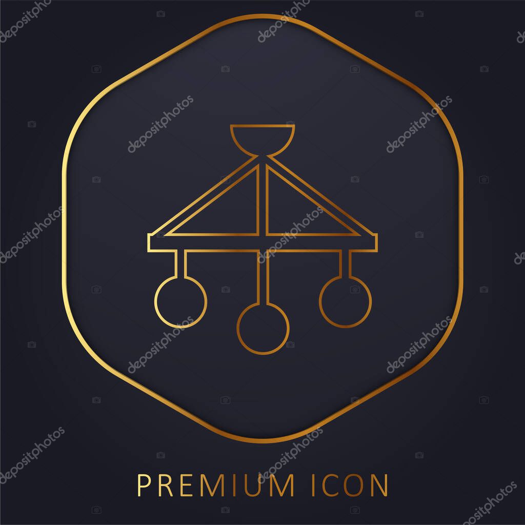 Baby Mobile golden line premium logo or icon