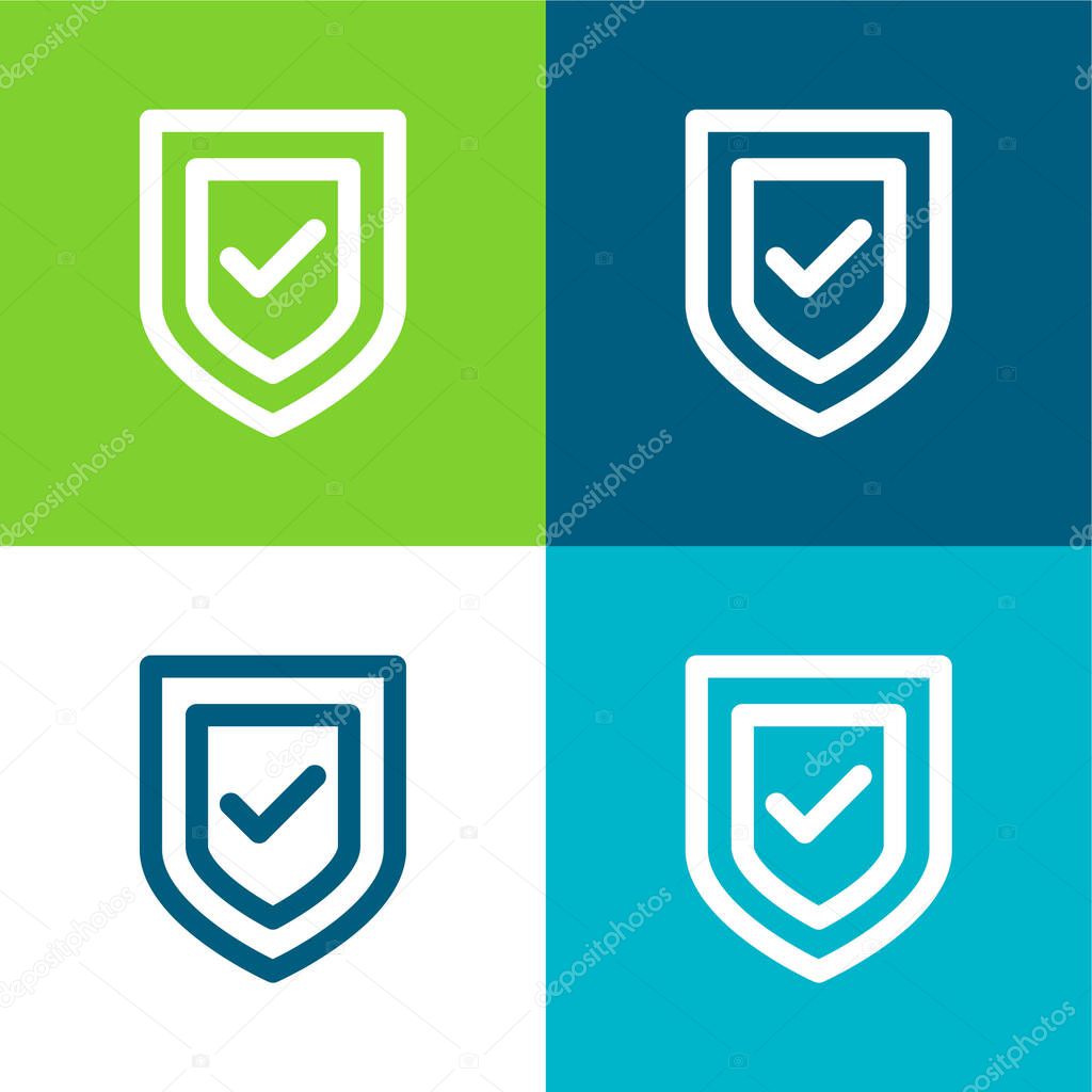 Anti Virus Flat four color minimal icon set