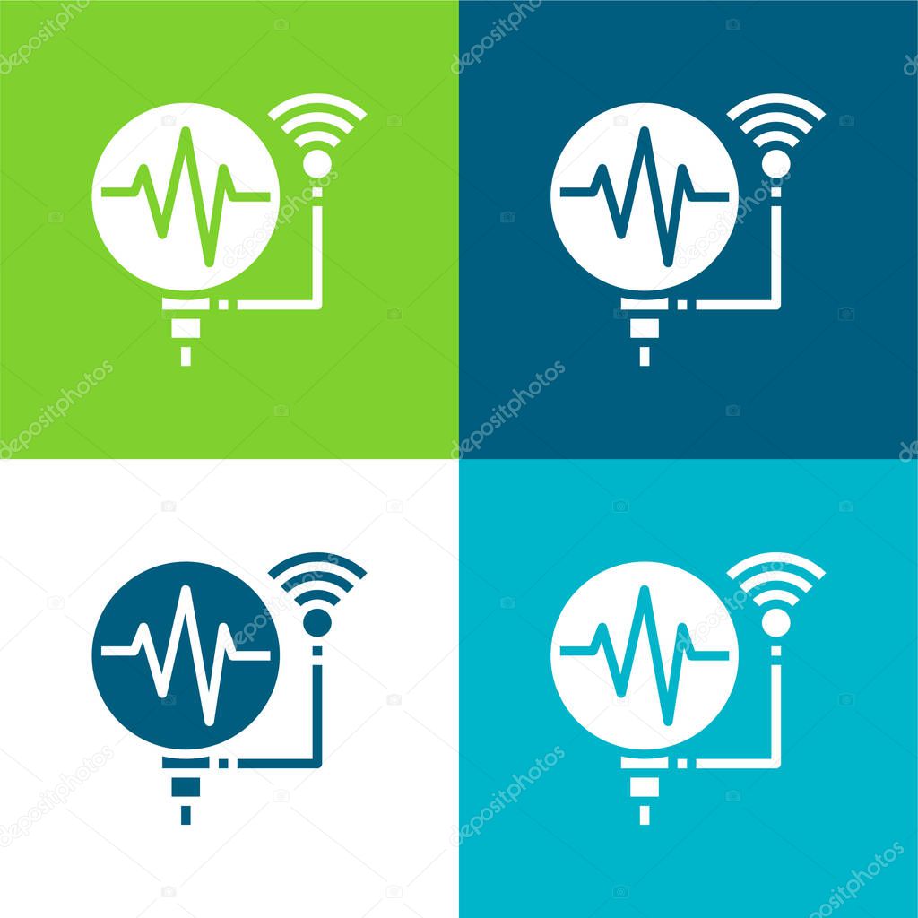 Assistant Flat four color minimal icon set
