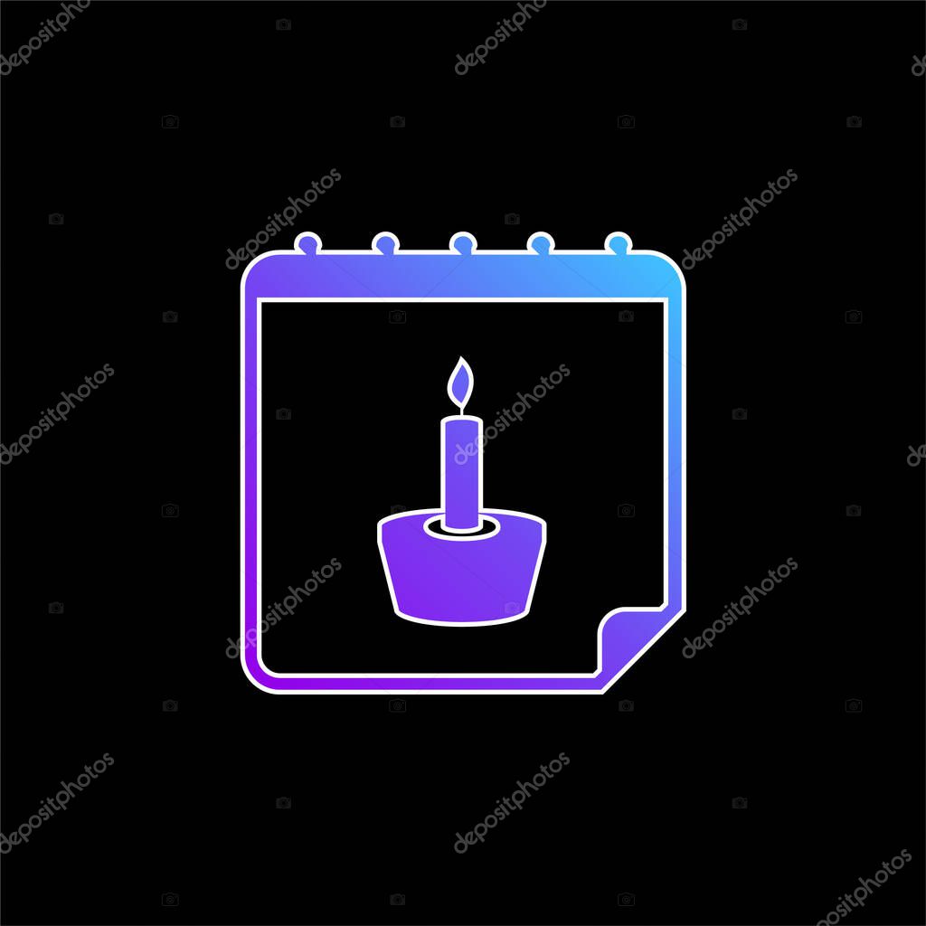 Birthday Reminder blue gradient vector icon