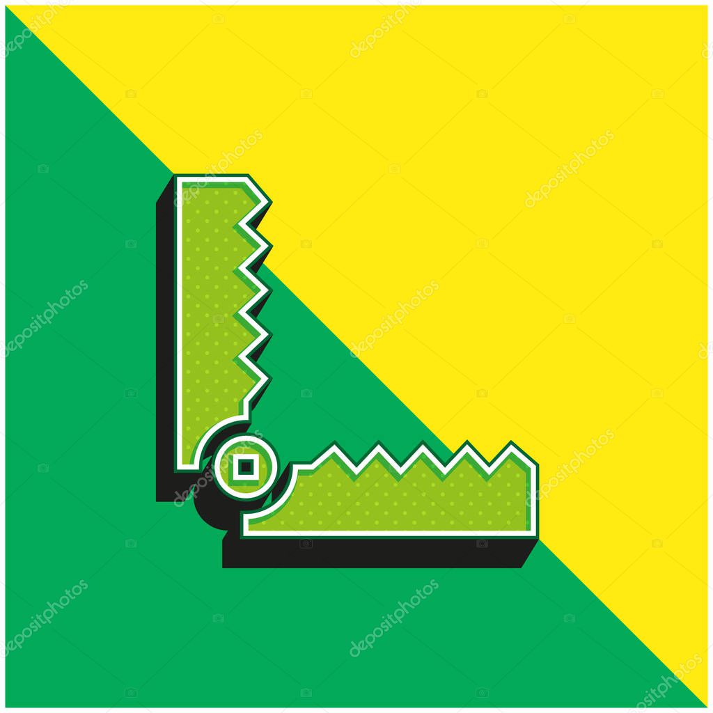 Bear Trap Green and yellow modern 3d vector icon logo