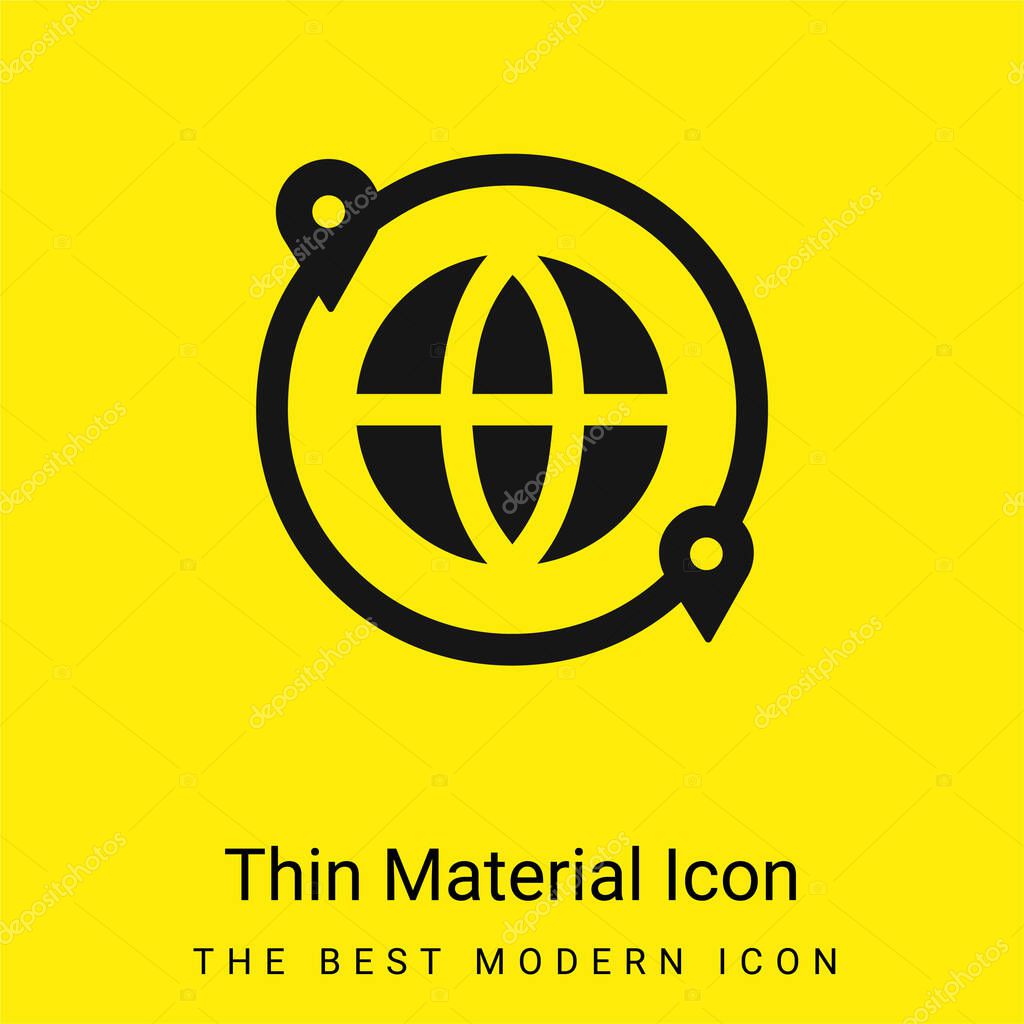 Around The World minimal bright yellow material icon