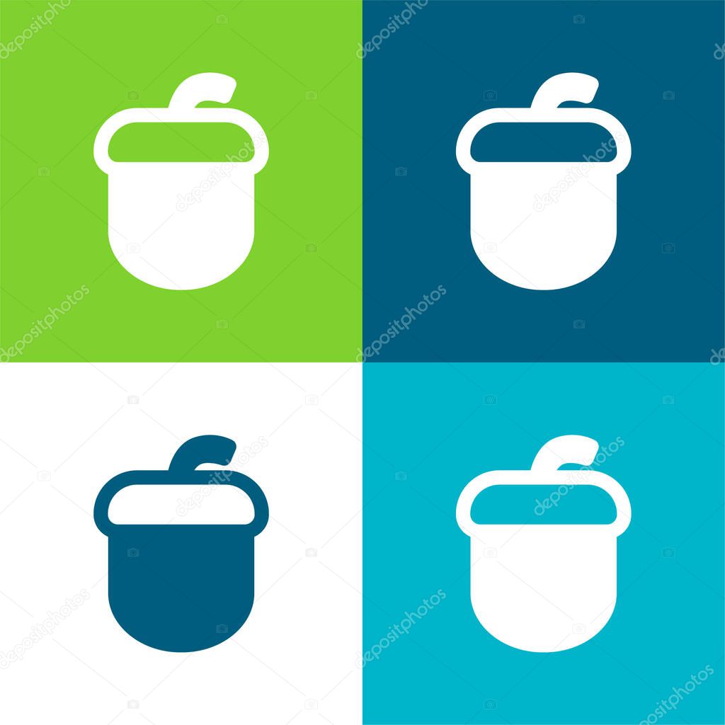 Acorn Flat four color minimal icon set