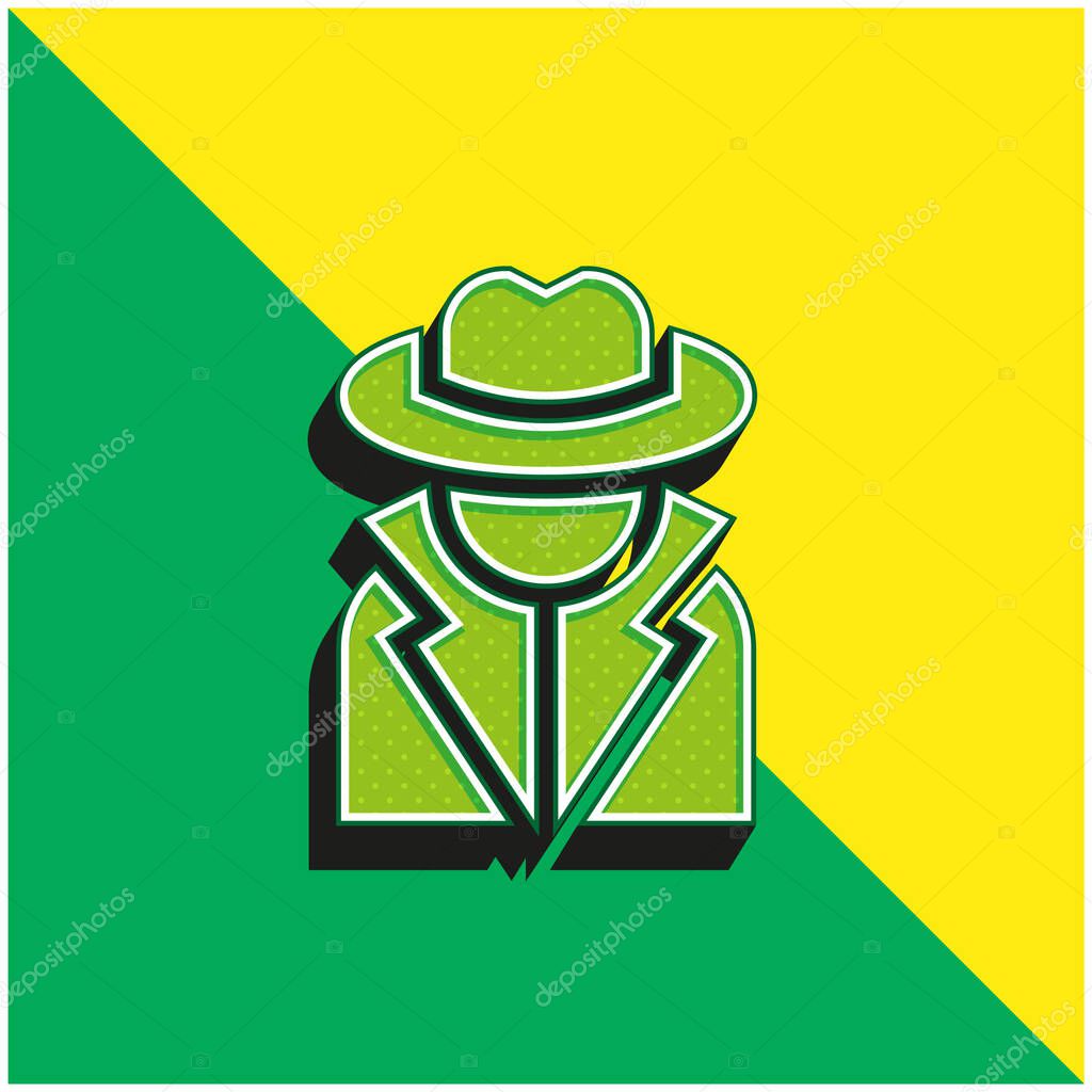 Annonymous Green and yellow modern 3d vector icon logo