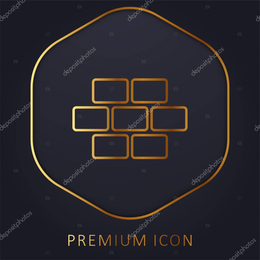 Brickwall golden line premium logo or icon