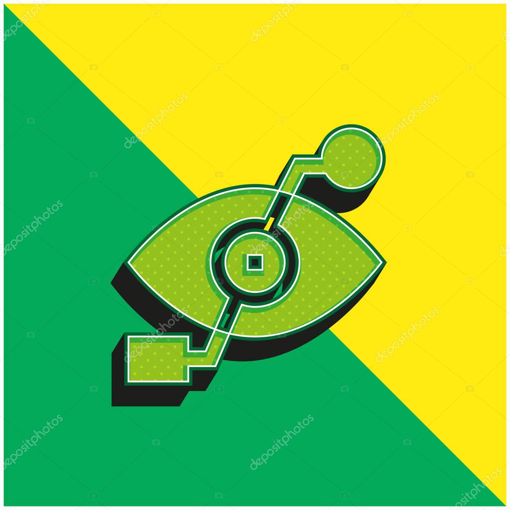 Bionic Eye Green and yellow modern 3d vector icon logo