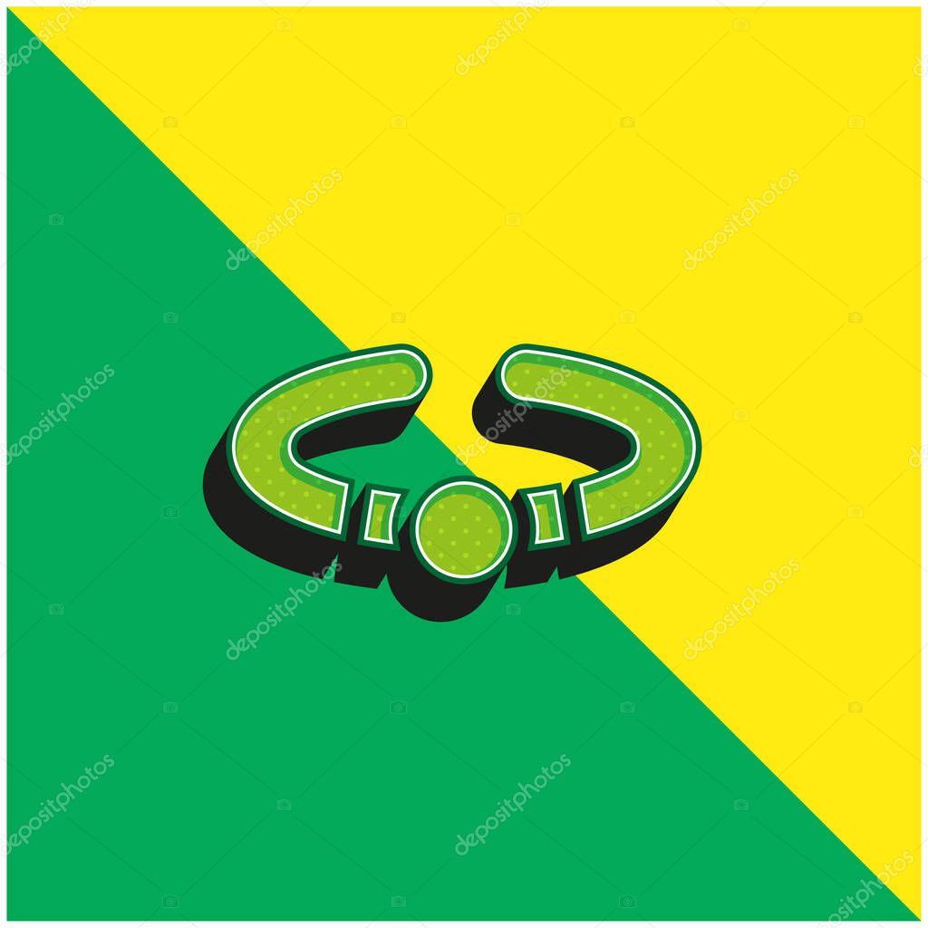 Bracelet Green and yellow modern 3d vector icon logo