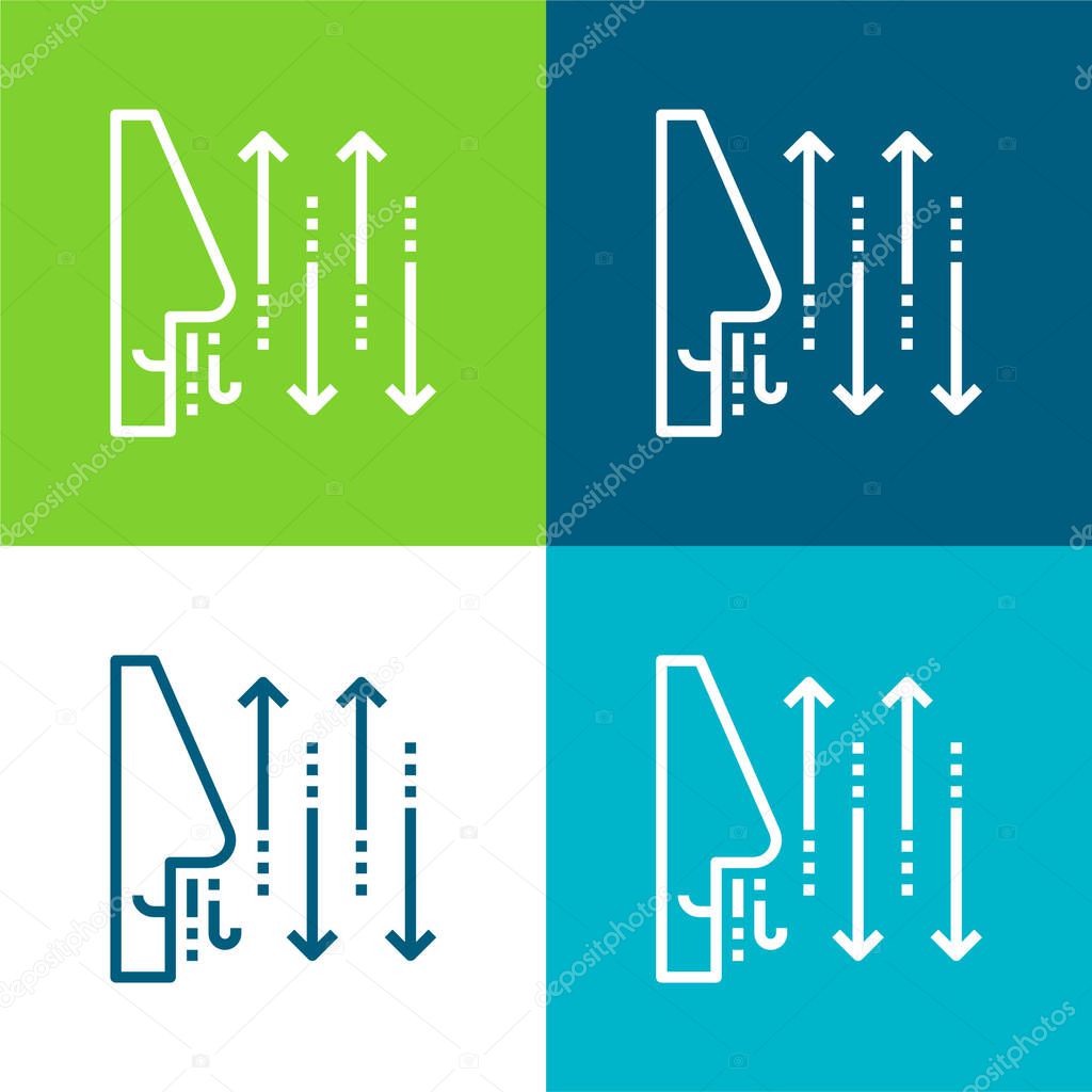 Breathing Flat four color minimal icon set