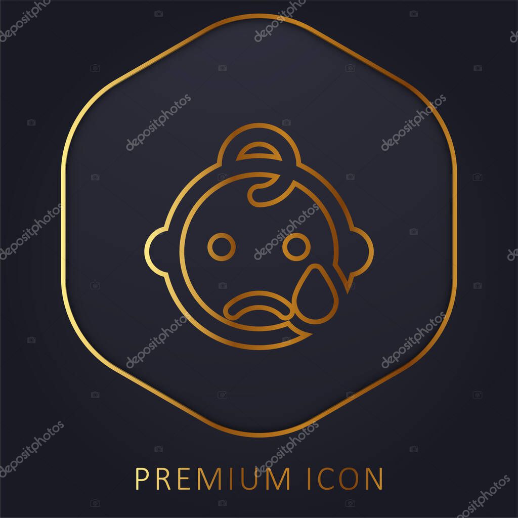 Baby golden line premium logo or icon
