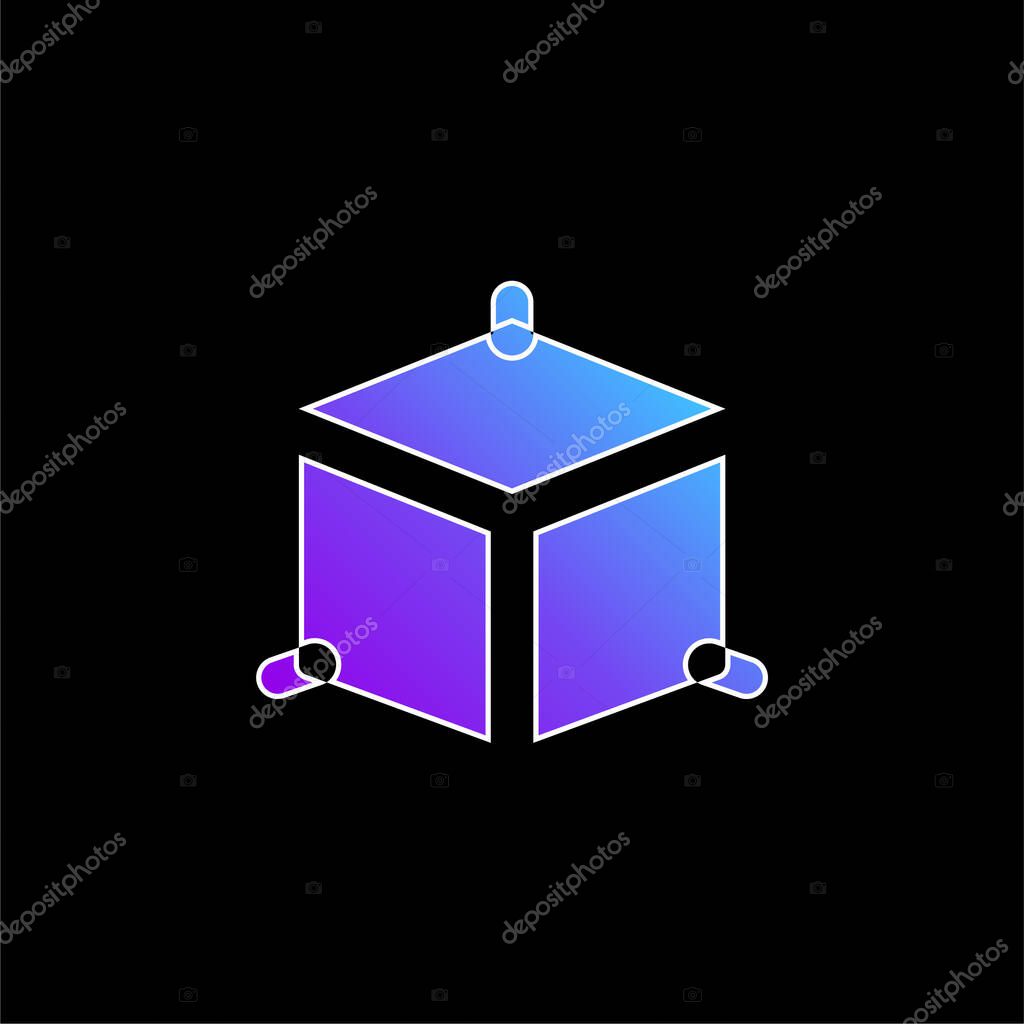 3d Modeling blue gradient vector icon