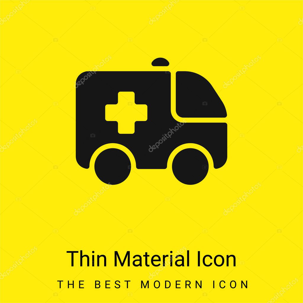 Ambulance minimal bright yellow material icon