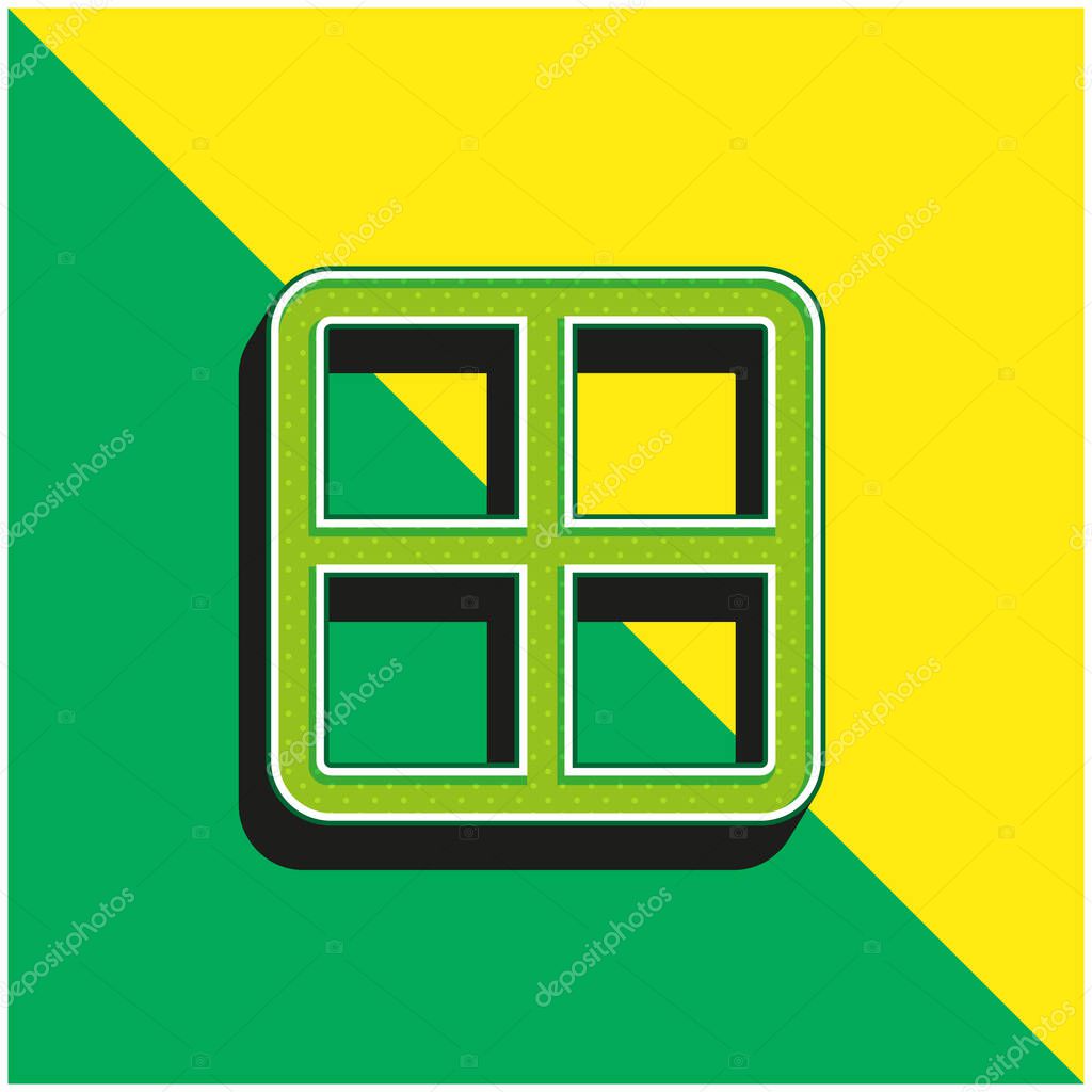All Green and yellow modern 3d vector icon logo