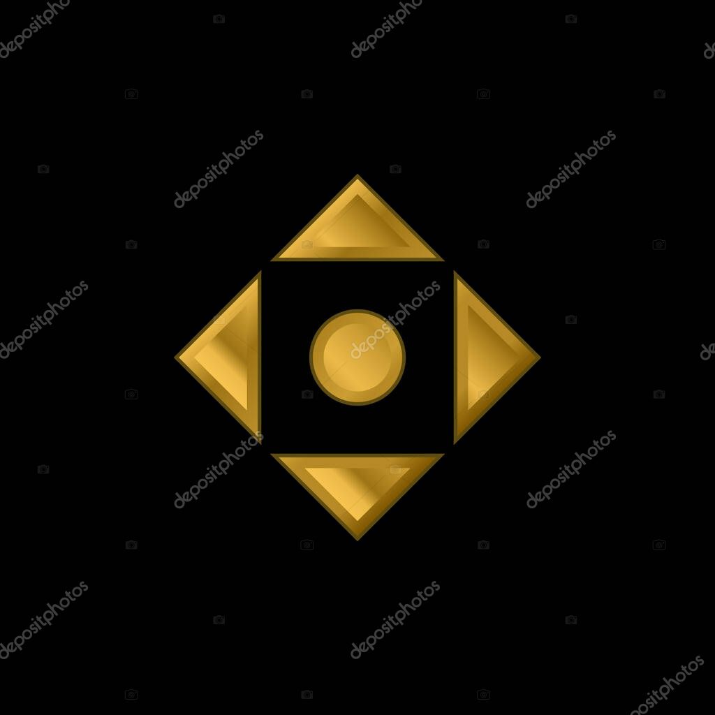 Align Symbol gold plated metalic icon or logo vector