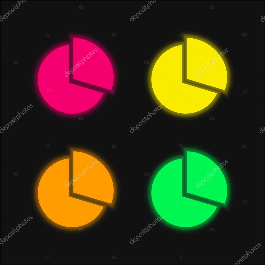 Black Circular Graphic four color glowing neon vector icon