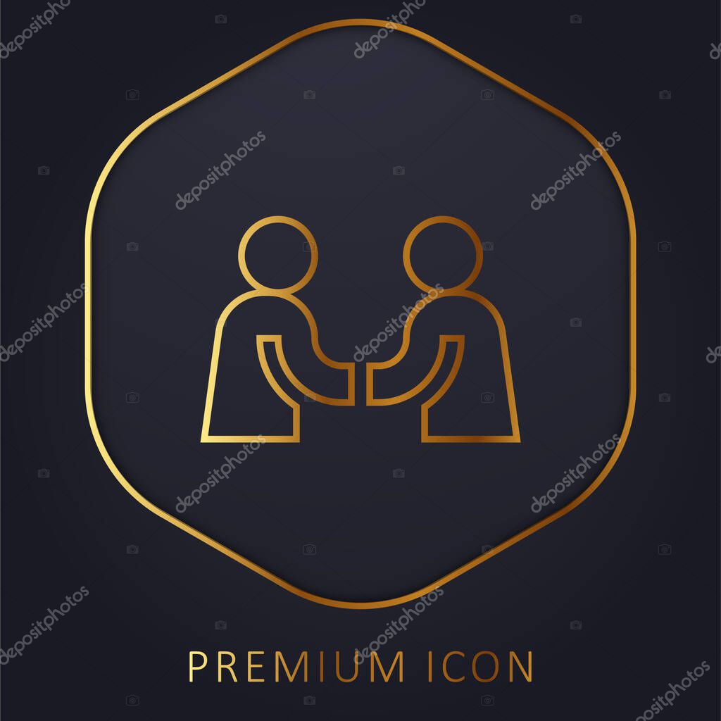 Agreement golden line premium logo or icon