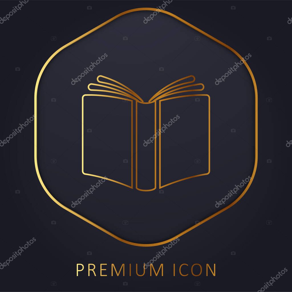 Book Cover golden line premium logo or icon