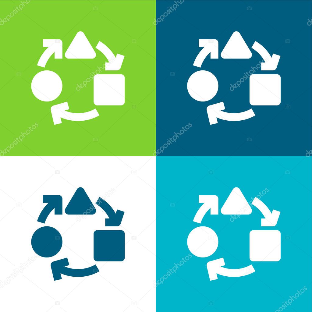Adaptive Flat four color minimal icon set