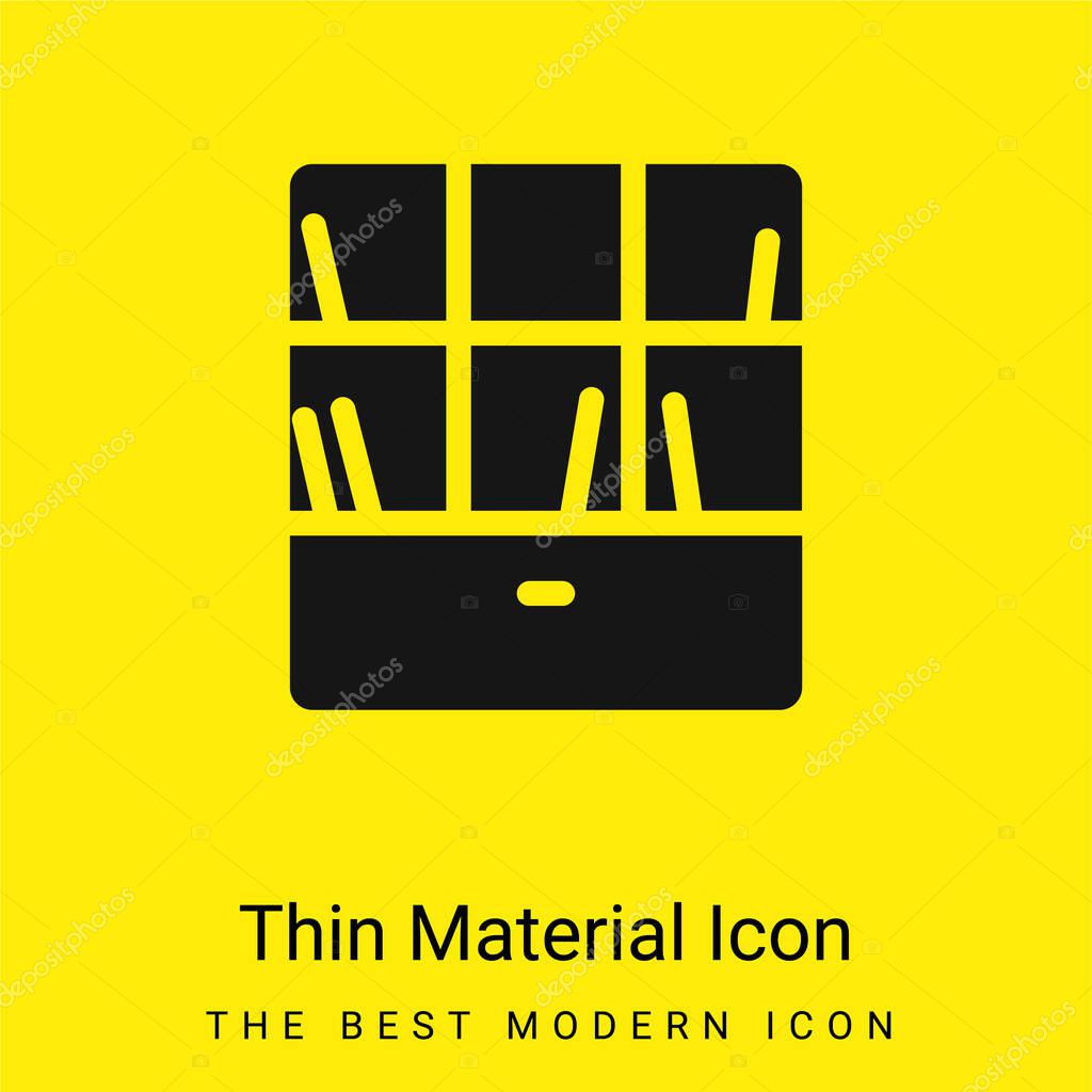 Bookshelve minimal bright yellow material icon