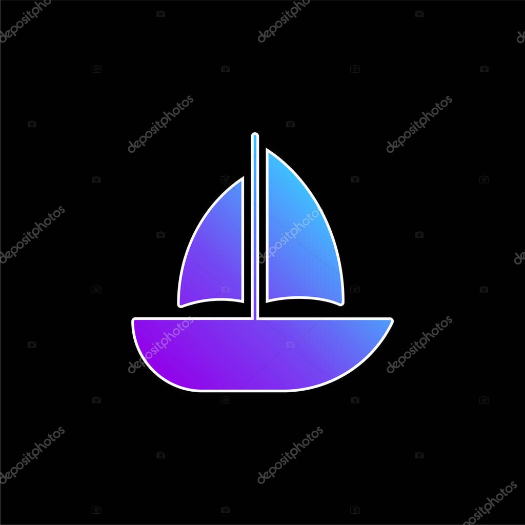 Barca blu gradiente vettoriale icona