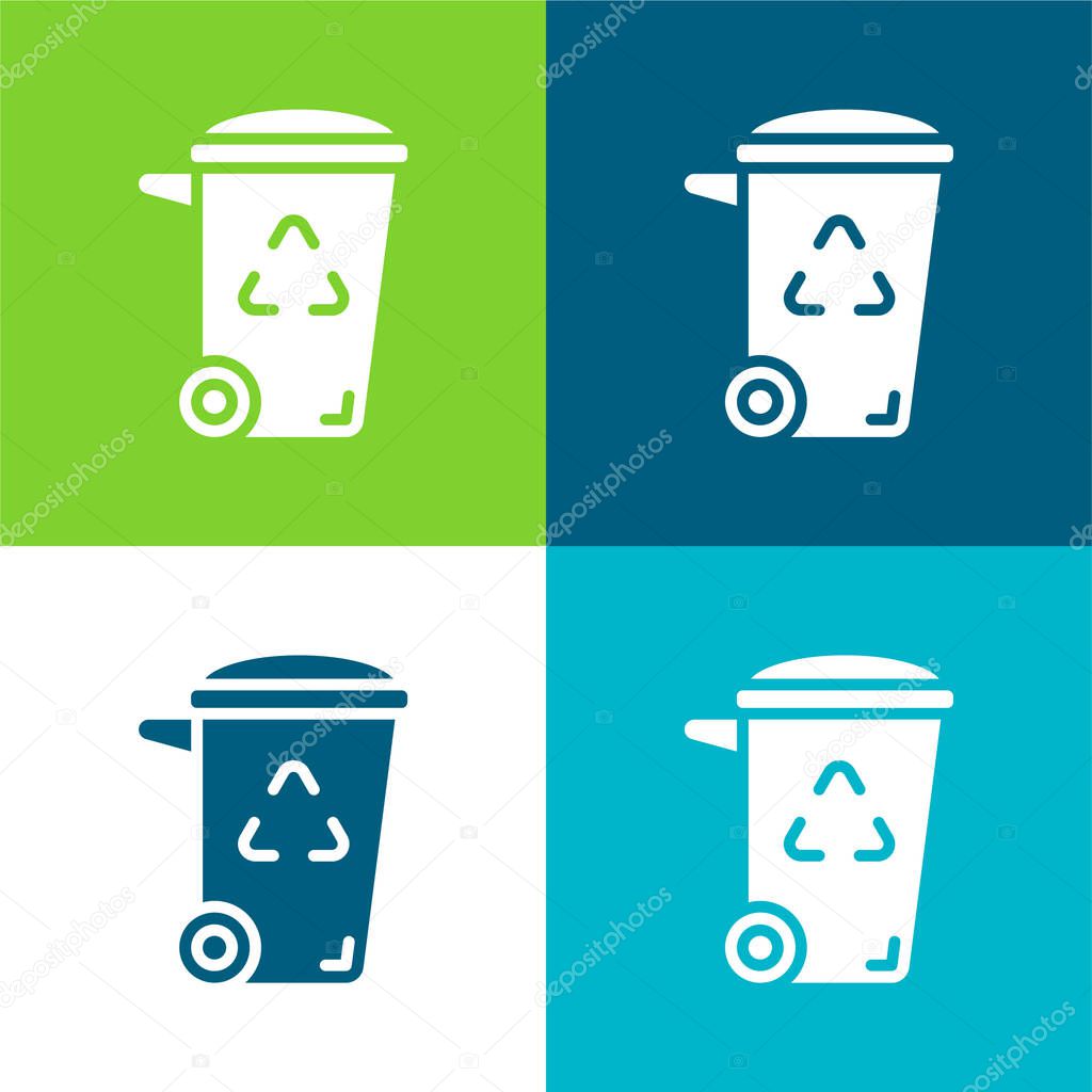 Bin Flat four color minimal icon set