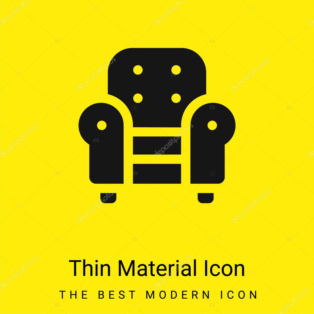 Armchair minimal bright yellow material icon