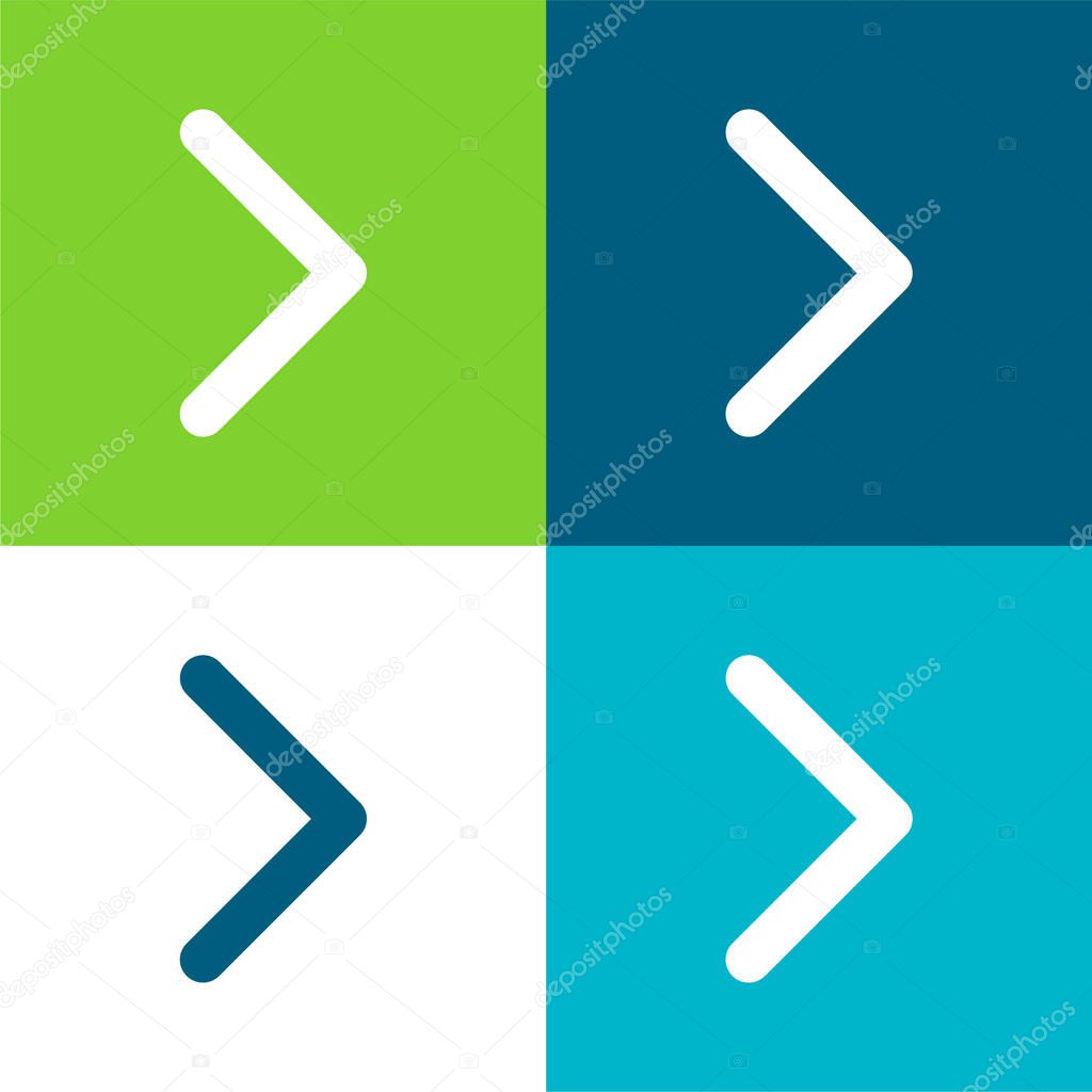 Arrow Point To Right Flat four color minimal icon set