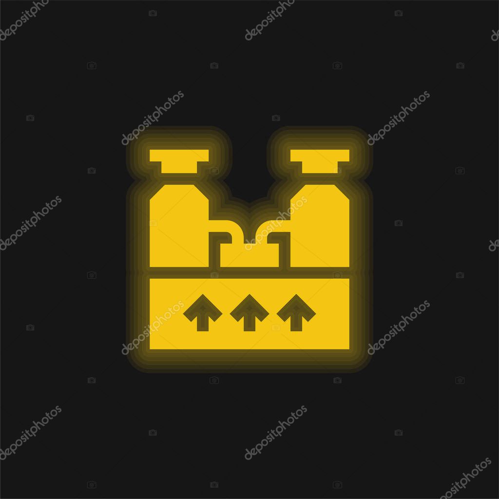 Boiler yellow glowing neon icon