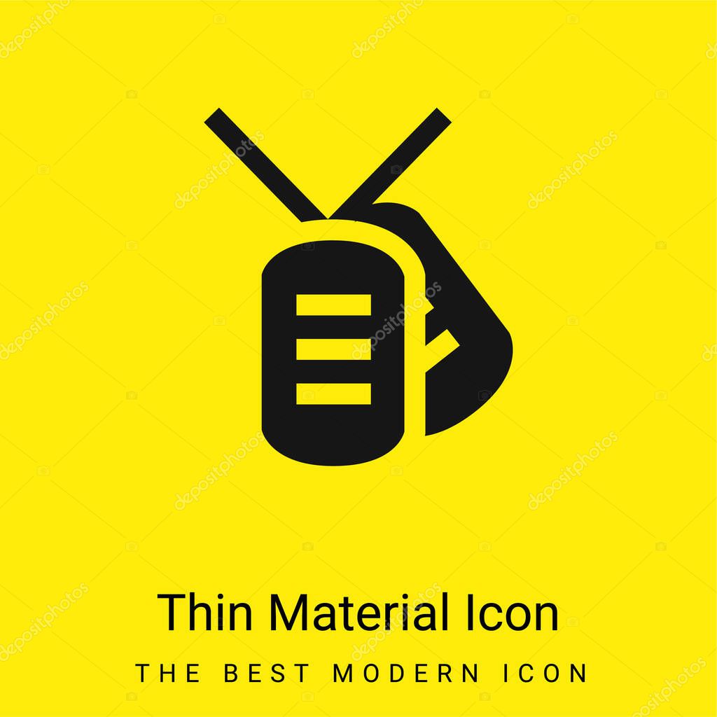 Army Dog Tag minimal bright yellow material icon