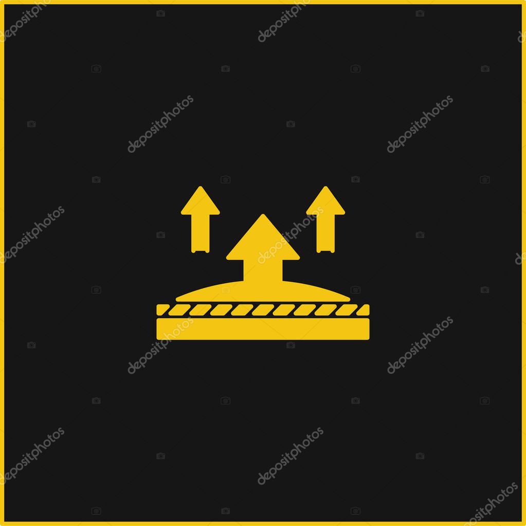 Breathable yellow glowing neon icon