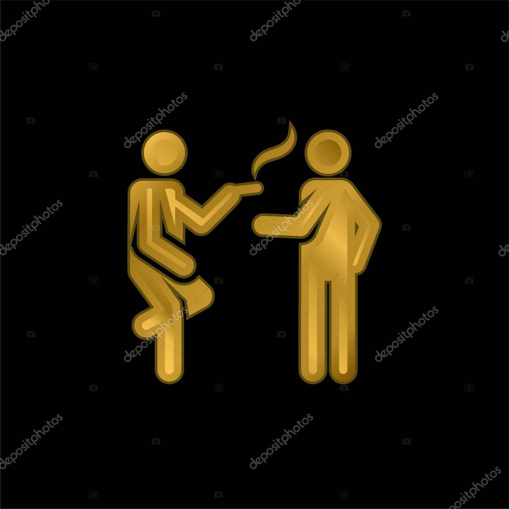 Break gold plated metalic icon or logo vector