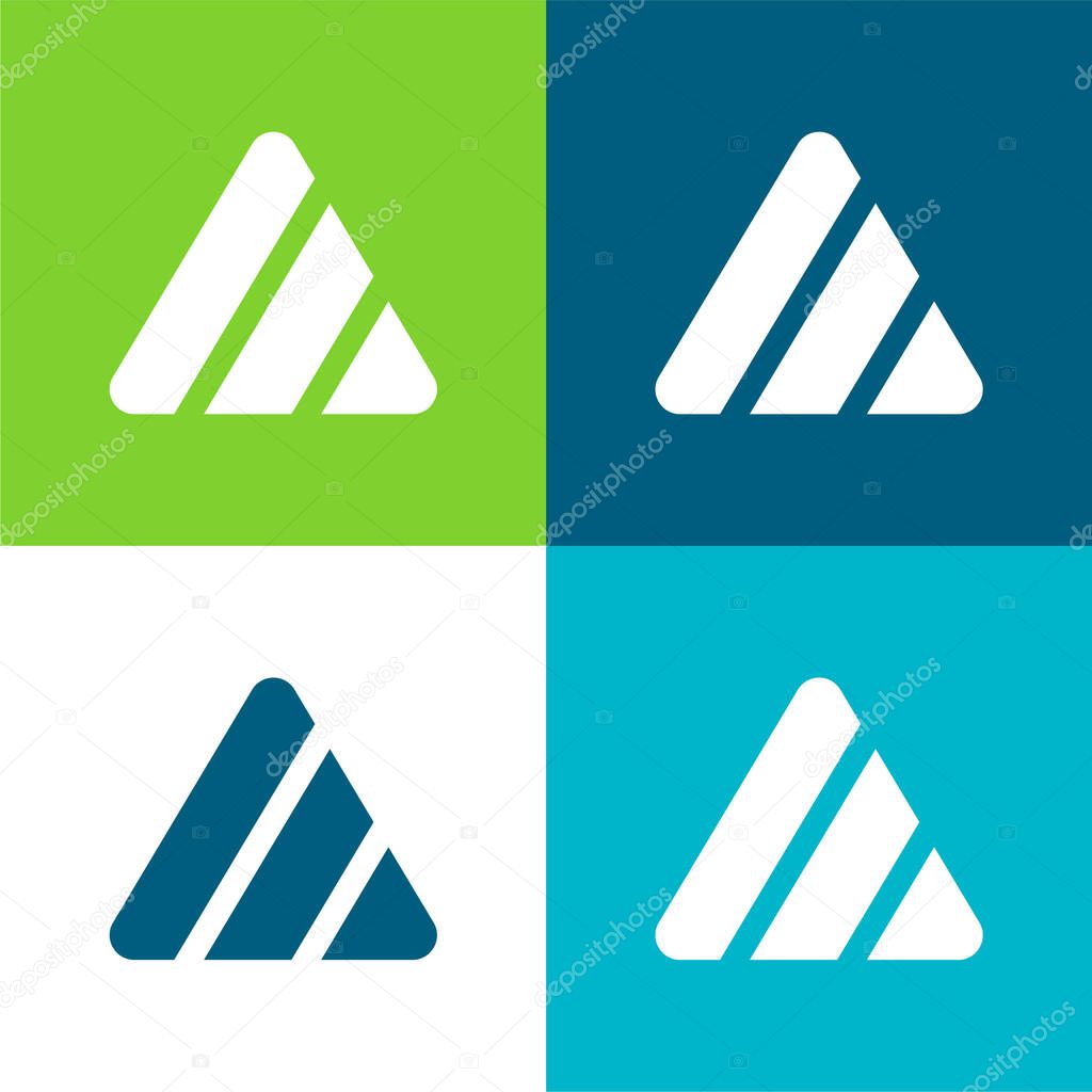 Bleach Flat four color minimal icon set