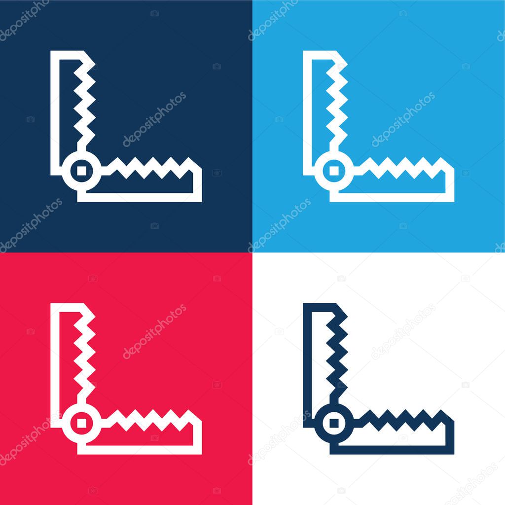 Bear Trap blue and red four color minimal icon set