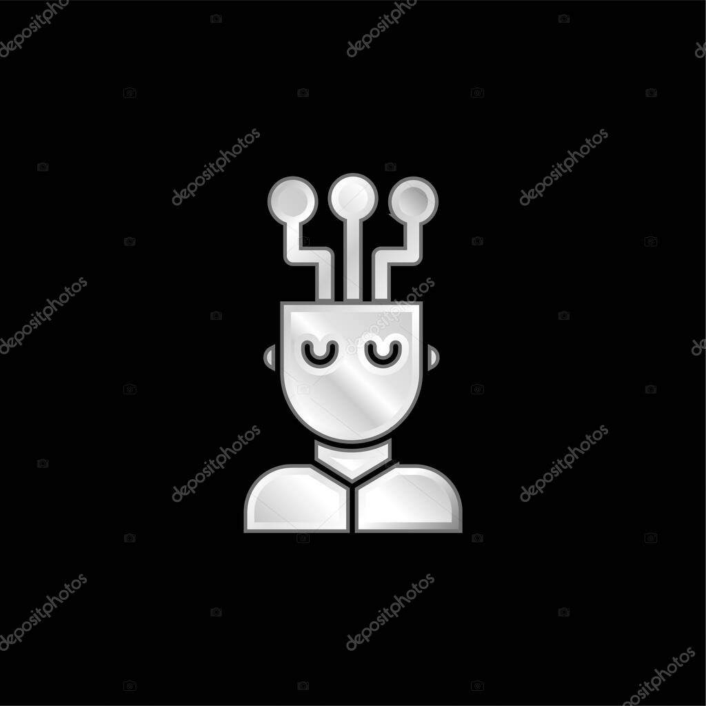 AI silver plated metallic icon