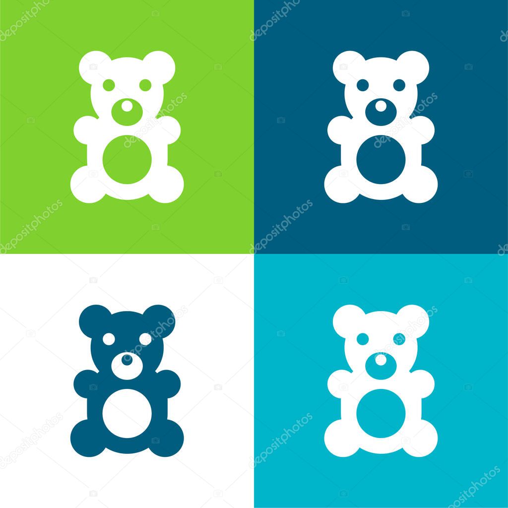 Bear Flat four color minimal icon set