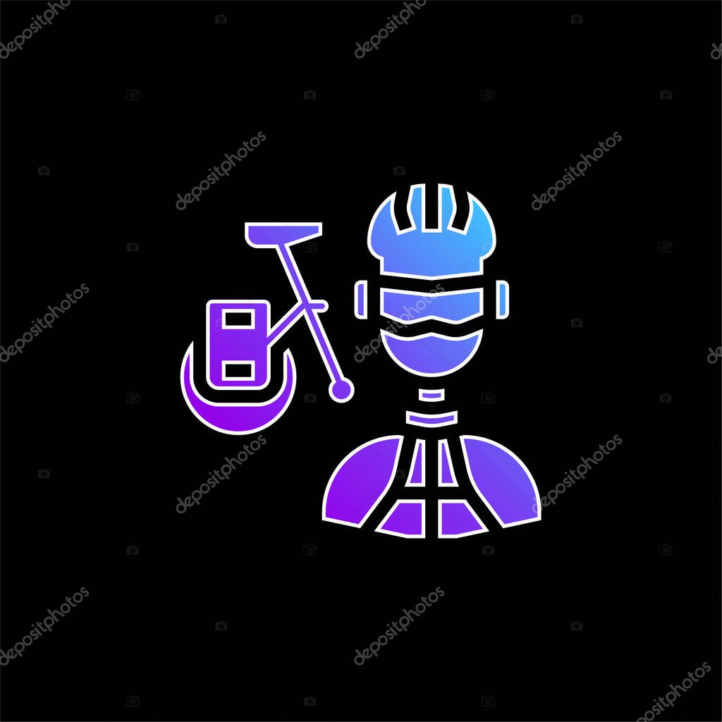 Biker blue gradient vector icon