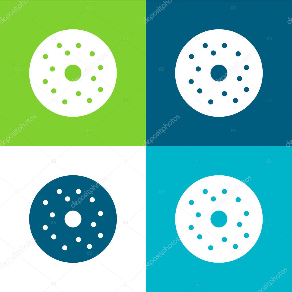 Bagel Flat four color minimal icon set