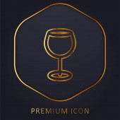 Big Wine Cup zlatá čára prémie logo nebo ikona