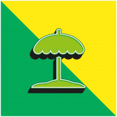 Beach Green a žluté moderní 3D vektorové logo