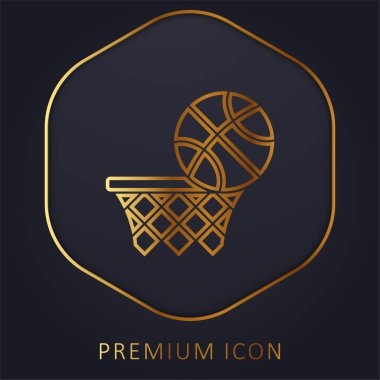 Basketbol altın çizgi premium logosu veya simgesi